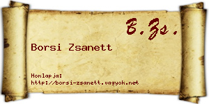 Borsi Zsanett névjegykártya